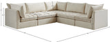 Jacob Velvet Modular Sectional Sofa - Luxurious Black Upholstery with Deep Channel Tufting Design