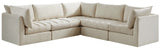Jacob Velvet Modular Sectional Sofa - Luxurious Black Upholstery with Deep Channel Tufting Design