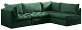 Jacob Velvet Modular Sectional Sofa - Luxurious Soft Black Upholstery with Contemporary Design