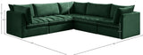 Jacob Velvet Modular Sectional Sofa - Luxurious Soft Black Upholstery with Contemporary Design