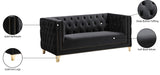 Michelle Velvet Loveseat – Sumptuous Glamour with Gold Nailheads, Iron Legs & Deep Button Tufting