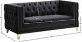 Michelle Velvet Loveseat – Sumptuous Glamour with Gold Nailheads, Iron Legs & Deep Button Tufting