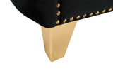Michelle Velvet Sofa with Gold Nailhead Trim and Iron Legs - Glamorous Contemporary Design