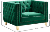 Michelle Velvet Chair - Glamorous Contemporary Design with Gold Nailheads and Deep Button Tufting