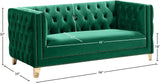 Michelle Velvet Loveseat – Sumptuous Glamour with Gold Nailheads, Iron Legs & Deep Button Tufting