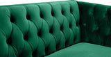 Michelle Velvet Sofa with Gold Nailhead Trim and Iron Legs - Glamorous Contemporary Design