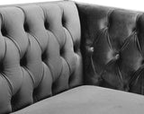 Michelle Velvet Chair - Glamorous Contemporary Design with Gold Nailheads and Deep Button Tufting