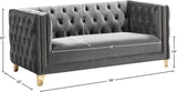 Michelle Velvet Loveseat – Sumptuous Glamour with Gold Nailheads, Iron Legs & Deep Button Tufting