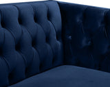 Michelle Velvet Chair - Glamorous Contemporary Design with Gold Nailheads and Deep Button Tufting