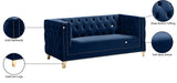 Michelle Velvet Loveseat – Sumptuous Glamour with Gold Nailheads, Iron Legs & Deep Button Tufting