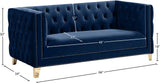 Michelle Velvet Loveseat – Sumptuous Glamour with Gold Nailheads, Iron Legs & Deep Button Tufting