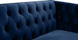 Michelle Velvet Sofa with Gold Nailhead Trim and Iron Legs - Glamorous Contemporary Design