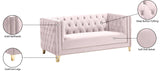 Michelle Velvet Loveseat – Sumptuous Glamour with Gold Nailheads, Iron Legs & Deep Button Tufting