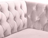 Michelle Velvet Loveseat – Sumptuous Glamour with Gold Nailheads, Iron Legs & Deep Button Tufting