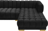 Gwen Contemporary 3-Piece Sectional Sofa with Deep Tufting and Gold & Chrome Legs for Stylish Comfort
