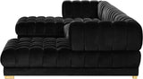 Gwen Contemporary 3-Piece Sectional Sofa with Deep Tufting and Gold & Chrome Legs for Stylish Comfort