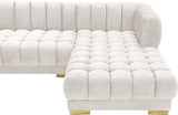 Gwen Contemporary 3-Piece Sectional Sofa with Deep Tufting and Gold & Chrome Legs for Stylish Comfort