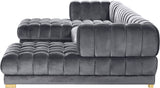 Gwen Contemporary 3-Piece Sectional Sofa with Deep Tufting and Gold & Chrome Legs for Stylish Comfort