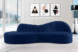 Royal Velvet Contemporary 2-Piece Sectional - Spacious, Stylish Seating with Deep Button Tufting Comfort