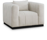 Lucia Oversized Living Room Chair - Luxurious Textured Fabric, Deep Channel Tufting, Cozy Support