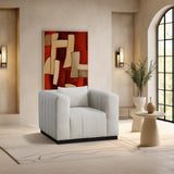 Lucia Oversized Living Room Chair - Luxurious Textured Fabric, Deep Channel Tufting, Cozy Support