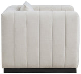 Lucia Oversized Living Room Chair - Luxurious Textured Fabric, Deep Channel Tufting, Cozy Support