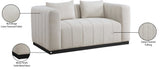 Lucia Oversized Loveseat - Cozy Textured Fabric Comfort with Deep Channel Tufting and Black Base