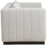 Lucia Oversized Loveseat - Cozy Textured Fabric Comfort with Deep Channel Tufting and Black Base