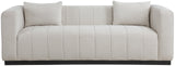 Lucia Sofa - Oversized Textured Linen Fabric Couch with Deep Channel Tufting for Ultimate Comfort