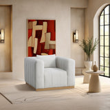 Lucia Oversized Living Room Chair - Luxurious Textured Fabric, Deep Channel Tufting, Cozy Support