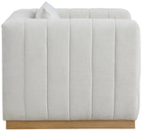 Lucia Oversized Living Room Chair - Luxurious Textured Fabric, Deep Channel Tufting, Cozy Support