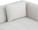 Lucia Oversized Loveseat - Cozy Textured Fabric Comfort with Deep Channel Tufting and Black Base