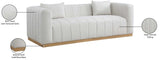 Lucia Sofa - Oversized Textured Linen Fabric Couch with Deep Channel Tufting for Ultimate Comfort