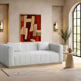 Lucia Sofa - Oversized Textured Linen Fabric Couch with Deep Channel Tufting for Ultimate Comfort