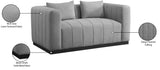 Lucia Oversized Loveseat - Cozy Textured Fabric Comfort with Deep Channel Tufting and Black Base