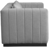 Lucia Oversized Loveseat - Cozy Textured Fabric Comfort with Deep Channel Tufting and Black Base