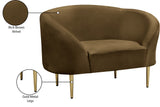 Ritz Elegant Velvet Chair with Gold Legs - Chic Curved Design for Contemporary Home Decor Style