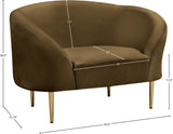 Ritz Elegant Velvet Chair with Gold Legs - Chic Curved Design for Contemporary Home Decor Style