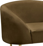 Ritz Elegant Velvet Chair with Gold Legs - Chic Curved Design for Contemporary Home Decor Style