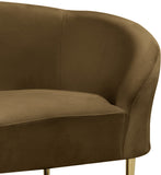 Ritz Elegant Velvet Chair with Gold Legs - Chic Curved Design for Contemporary Home Decor Style