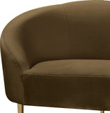 Ritz Contemporary Loveseat with Plush Upholstery and Elegant Gold Legs for Chic Home Style