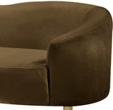 Ritz Contemporary Loveseat with Plush Upholstery and Elegant Gold Legs for Chic Home Style