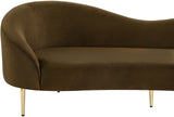 Ritz Elegant Velvet Sofa with Gold Metal Legs - Contemporary Curved Design for Chic Living Rooms