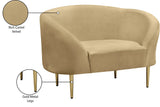 Ritz Elegant Velvet Chair with Gold Legs - Chic Curved Design for Contemporary Home Decor Style