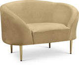 Ritz Elegant Velvet Chair with Gold Legs - Chic Curved Design for Contemporary Home Decor Style