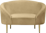 Ritz Elegant Velvet Chair with Gold Legs - Chic Curved Design for Contemporary Home Decor Style