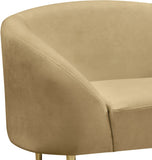 Ritz Elegant Velvet Chair with Gold Legs - Chic Curved Design for Contemporary Home Decor Style