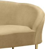 Ritz Elegant Velvet Chair with Gold Legs - Chic Curved Design for Contemporary Home Decor Style
