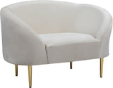 Ritz Elegant Velvet Chair with Gold Legs - Chic Curved Design for Contemporary Home Decor Style