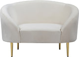 Ritz Elegant Velvet Chair with Gold Legs - Chic Curved Design for Contemporary Home Decor Style